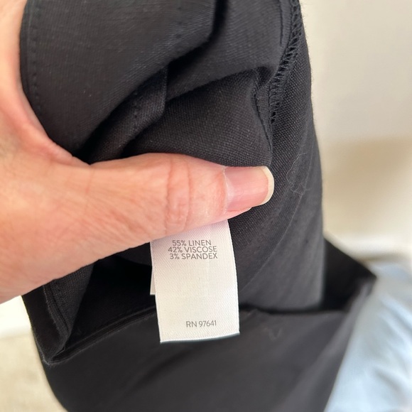 New with Tags! J. Jill Linen Stretch Black Cropped Pant- Size Medium Petite - Picture 9 of 10
